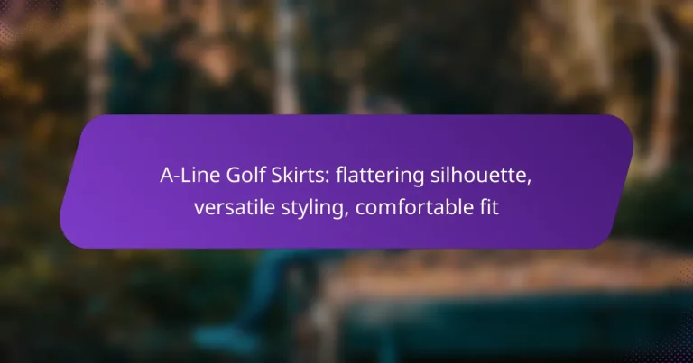 A-Line Golf Skirts: flattering silhouette, versatile styling, comfortable fit