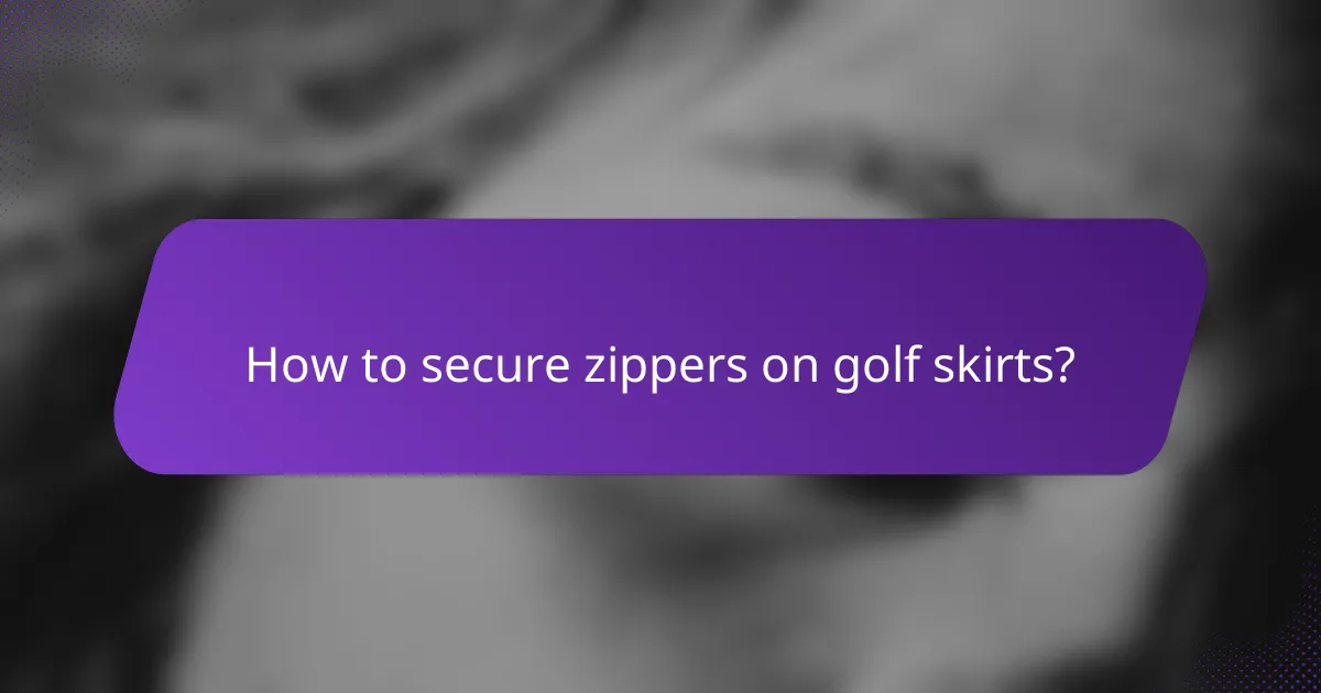 How to secure zippers on golf skirts?